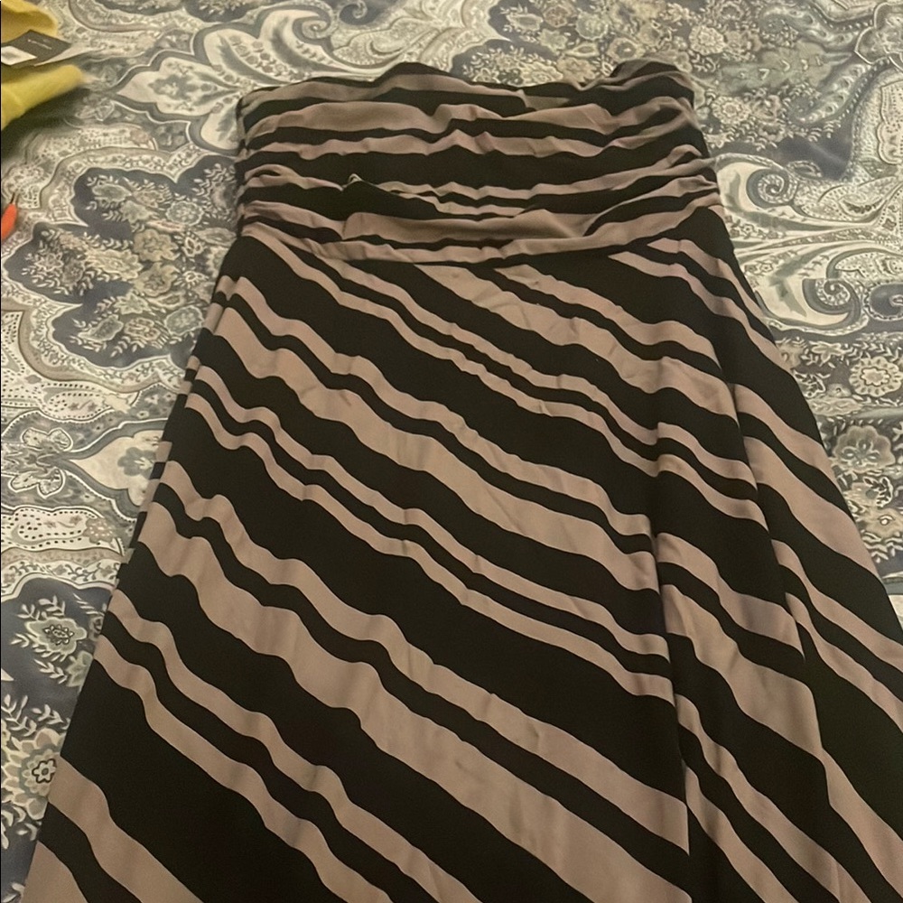 Black and Tan Striped Dress